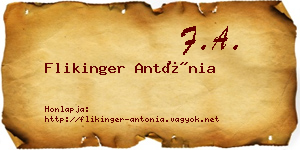 Flikinger Antónia névjegykártya
